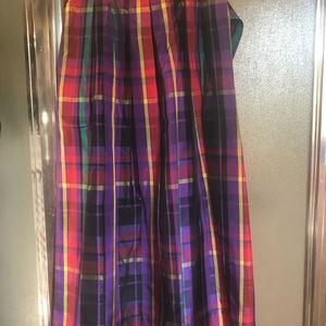 Vintage 1980’s Lanz plaid taffeta holiday full skirt size 5/6